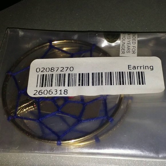 5pc LOT: DISNEY COUTURE POCAHONTAS 14KT GP DREAM CATCHER HOOP EARRINGS**NEW! - Picture 9 of 9